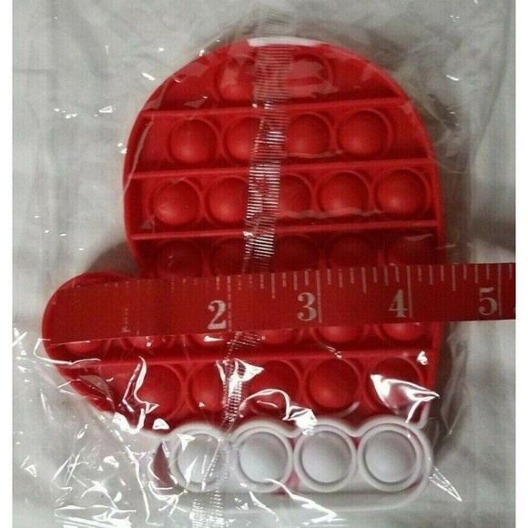 Fidget Toy Red & White Christmas Mitten Push Pop - Picture 2 of 3